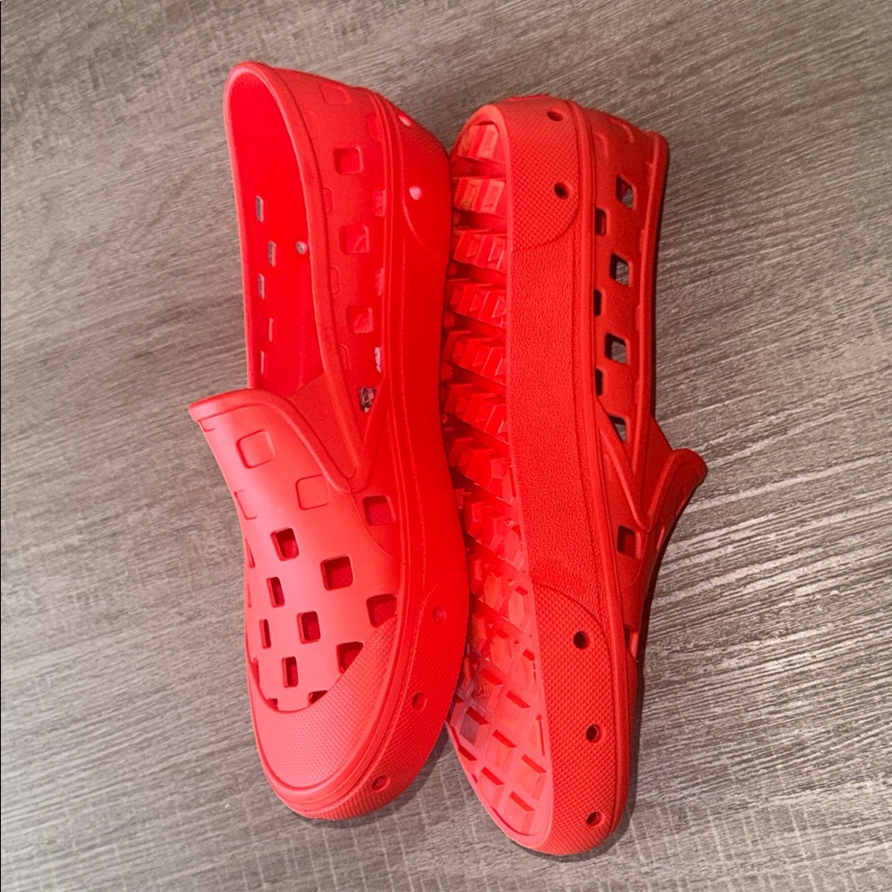 Vans Bright Red Slip-On Ventilated Flats - Picture 9 of 9